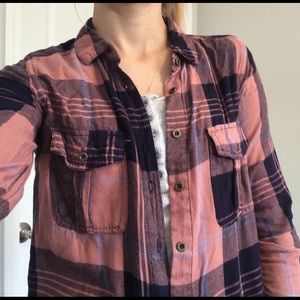 blue and pink flannel